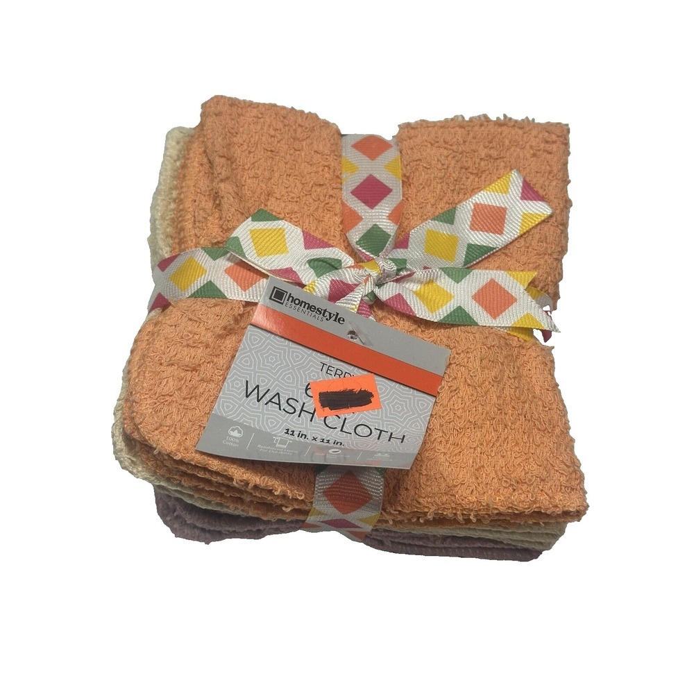 home‎ style essentials 6 PACK WASH CLOTH 11X11 inch 100% cotton